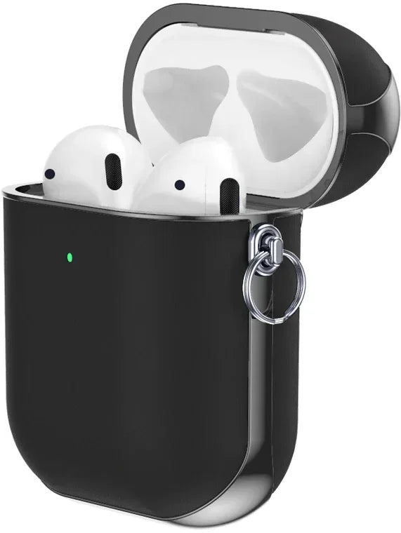 Valenta Leather Snap Case Apple Airpods Gen 1/2 Black - Essentify