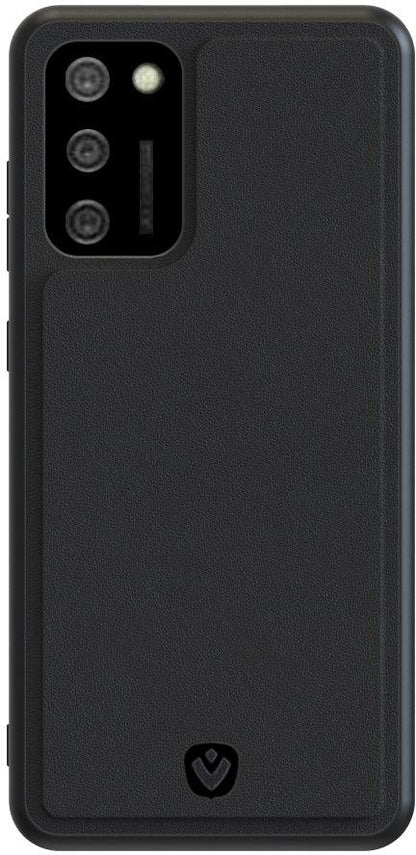 Valenta Leather Back Cover Snap Samsung Galaxy A02S Black - Essentify