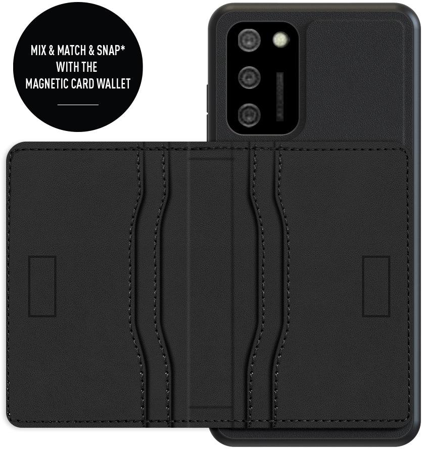 Valenta Leather Back Cover Snap Samsung Galaxy A02S Black - Essentify