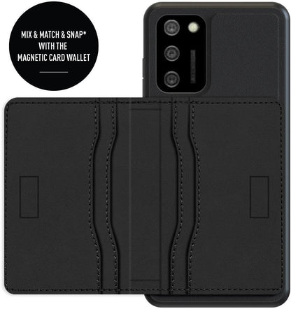 Valenta Leather Back Cover Snap Samsung Galaxy A02S Black - Essentify