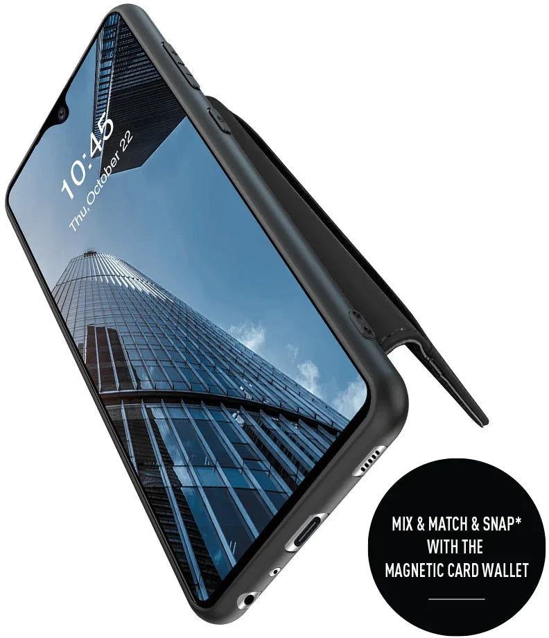 Valenta Leather Back Cover Snap Samsung Galaxy A02S Black - Essentify