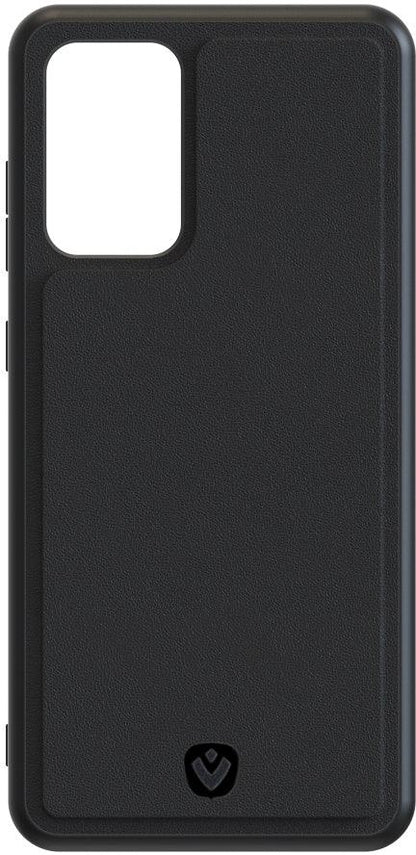 Valenta Leather Back Cover Snap Samsung Galaxy A02S Black - Essentify