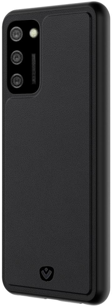 Valenta Leather Back Cover Snap Samsung Galaxy A02S Black - Essentify