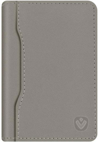 Valenta Leather Card Wallet Snap Grey - Essentify