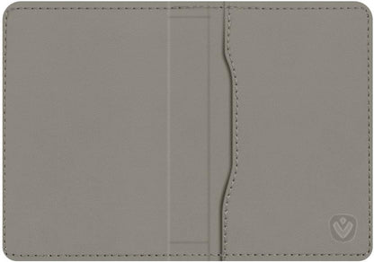 Valenta Leather Card Wallet Snap Grey - Essentify