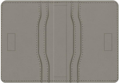 Valenta Leather Card Wallet Snap Grey - Essentify