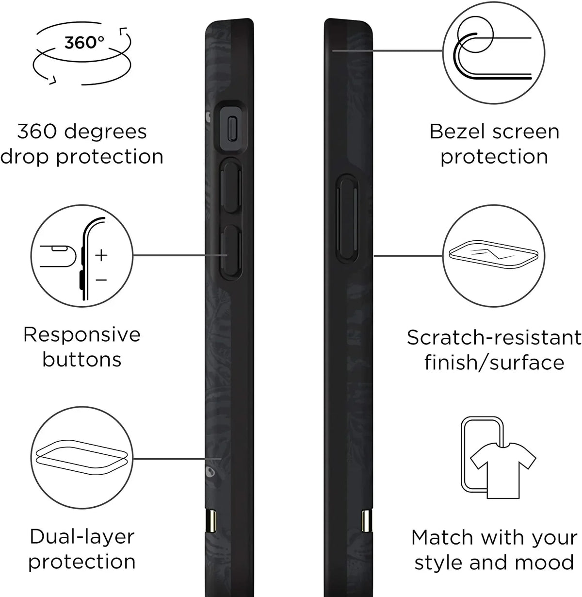 Richmond & Finch Freedom Series One-Piece Apple Iphone 13 Pro Black Tiger - Essentify