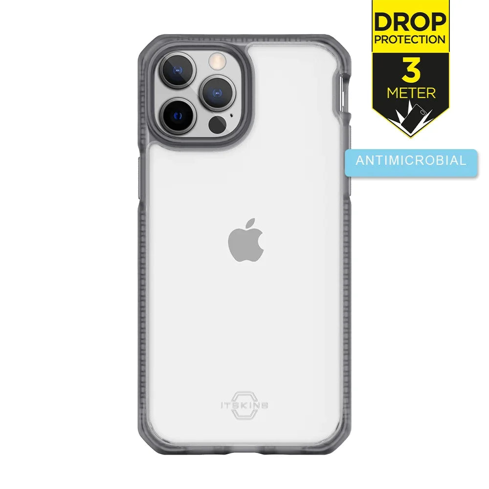 Itskins Level 2 Hybridfrost For Apple Iphone 13 Pro Max Transparent Black - Essentify