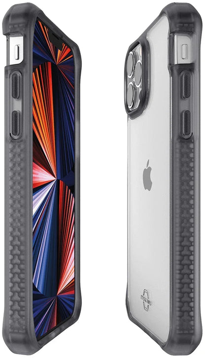 Itskins Level 2 Hybridfrost For Apple Iphone 13 Pro Max Transparent Black - Essentify