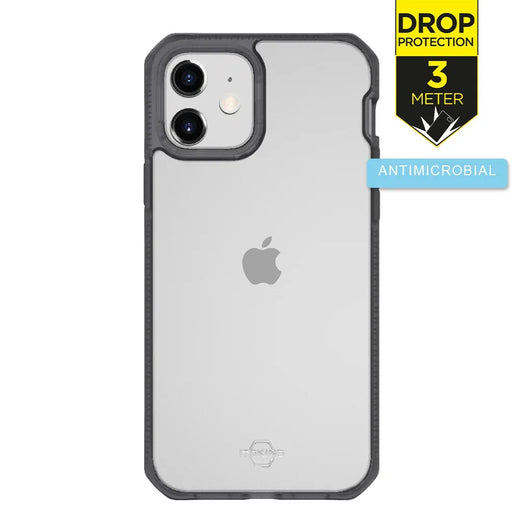 Itskins Level 2 Hybridfrost For Apple Iphone 12 Mini Transparent Black - Essentify