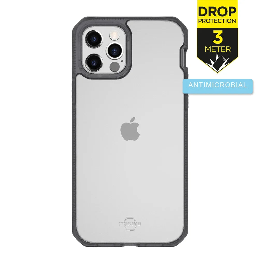 Itskins Level 2 Hybridfrost For Apple Iphone 12 Pro Max Transparent Black - Essentify