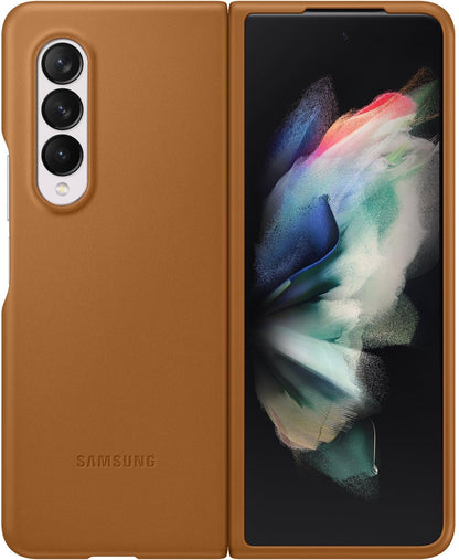 Samsung Leather Cover Galaxy Z Fold3 Camel - Essentify