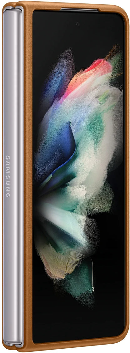Samsung Leather Cover Galaxy Z Fold3 Camel - Essentify