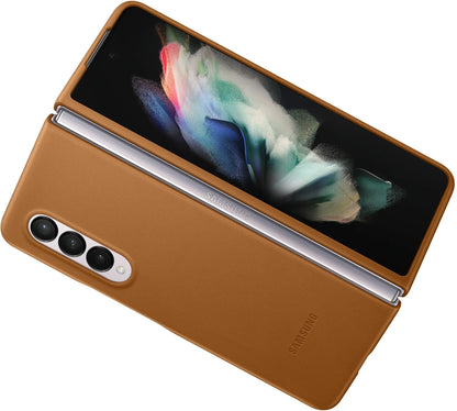Samsung Leather Cover Galaxy Z Fold3 Camel - Essentify