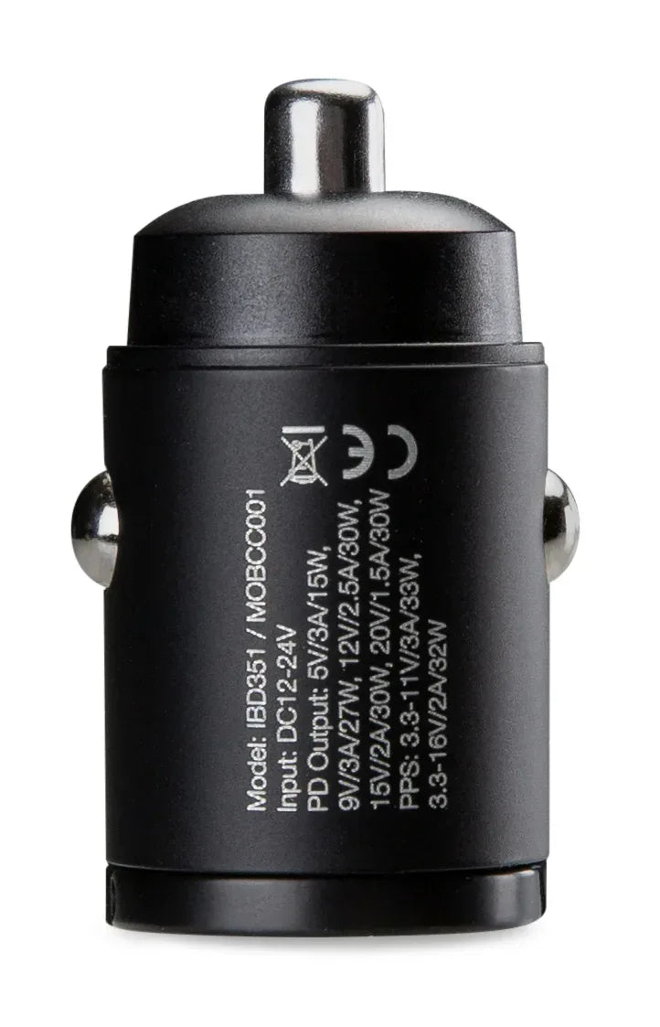 Mobilize Car Charger Usb-C 30W With Pd/Pps Black - Essentify