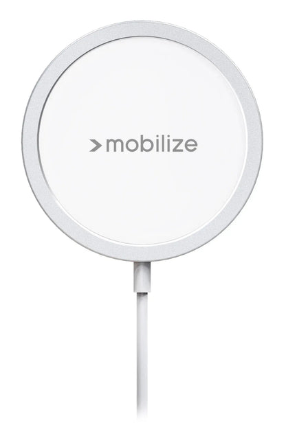 Mobilize Magnetic Wireless Charger Magsafe Compatible 15W White Aluminium - Essentify