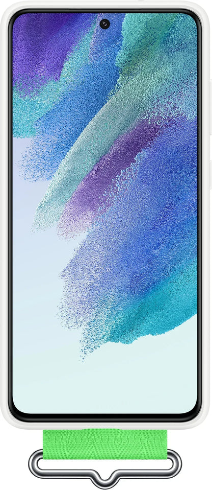 Samsung Silicone Cover With Strap Galaxy S21 Fe 5G White - Essentify