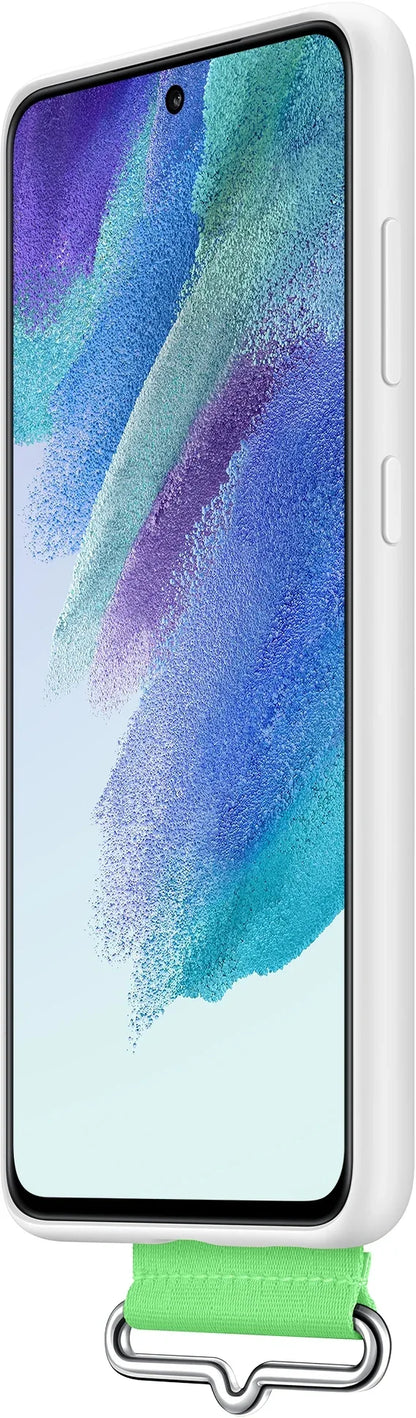 Samsung Silicone Cover With Strap Galaxy S21 Fe 5G White - Essentify