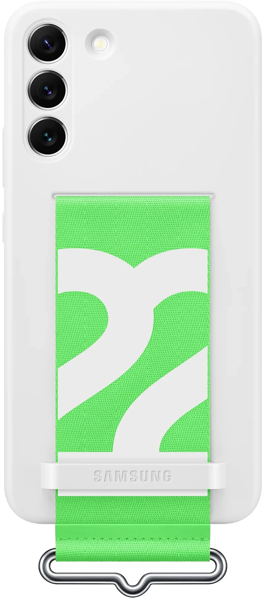 Samsung Silicone Cover With Strap Galaxy S22+ 5G White - Essentify