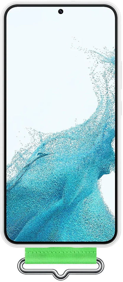 Samsung Silicone Cover With Strap Galaxy S22+ 5G White - Essentify