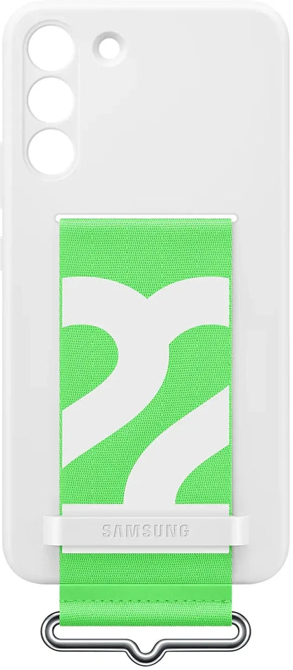 Samsung Silicone Cover With Strap Galaxy S22+ 5G White - Essentify