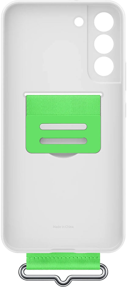 Samsung Silicone Cover With Strap Galaxy S22+ 5G White - Essentify