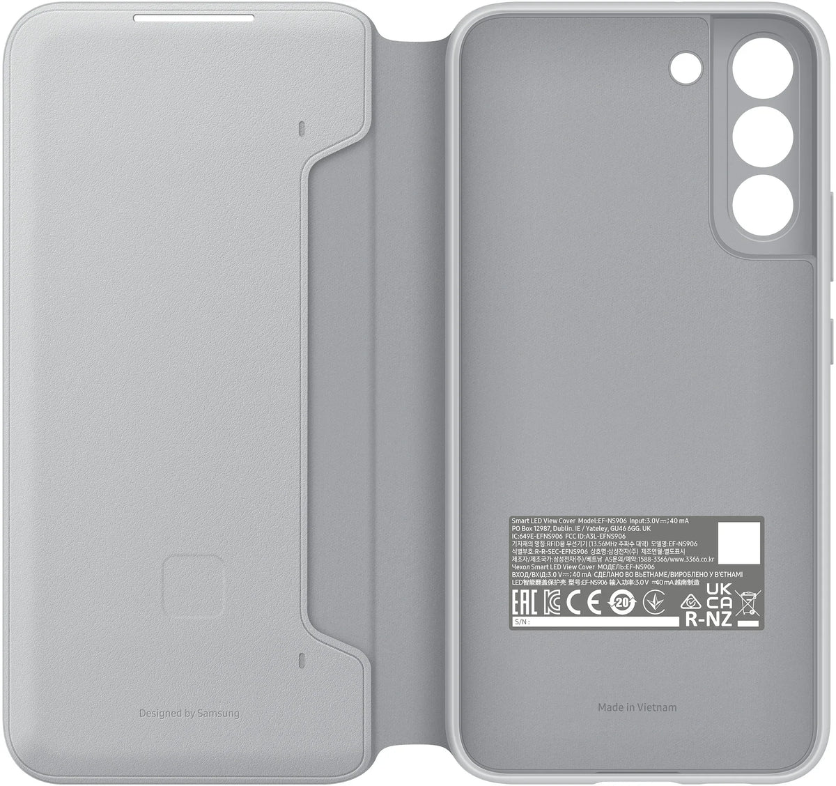 Samsung Led View Cover Galaxy S22+ 5G Light Grey - Essentify
