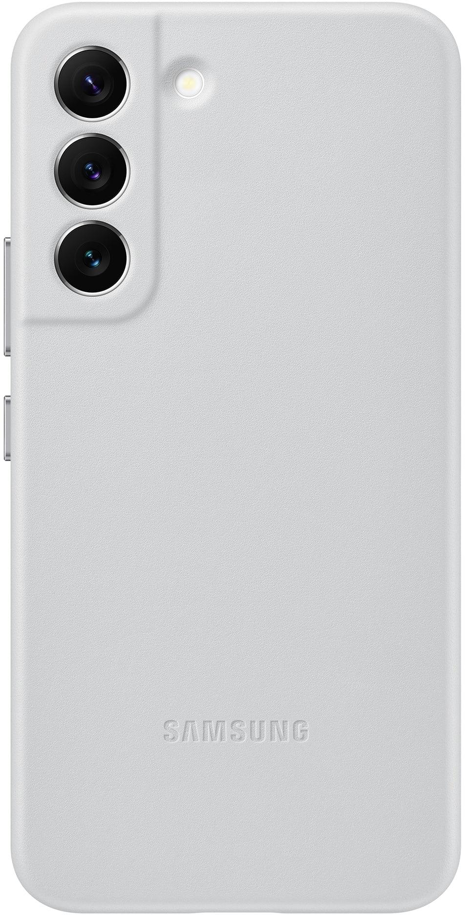 Samsung Leather Cover Galaxy S22 5G Light Grey - Essentify