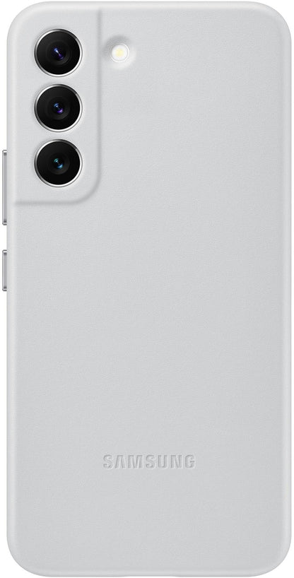 Samsung Leather Cover Galaxy S22 5G Light Grey - Essentify