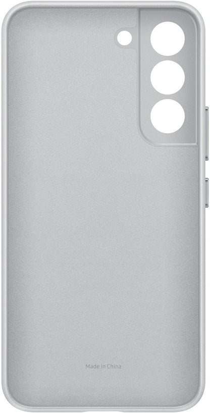 Samsung Leather Cover Galaxy S22 5G Light Grey - Essentify