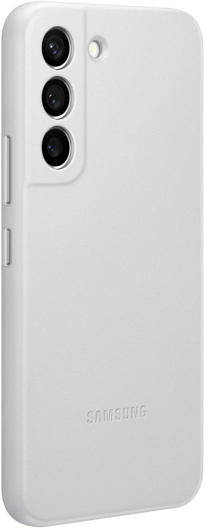 Samsung Leather Cover Galaxy S22 5G Light Grey - Essentify