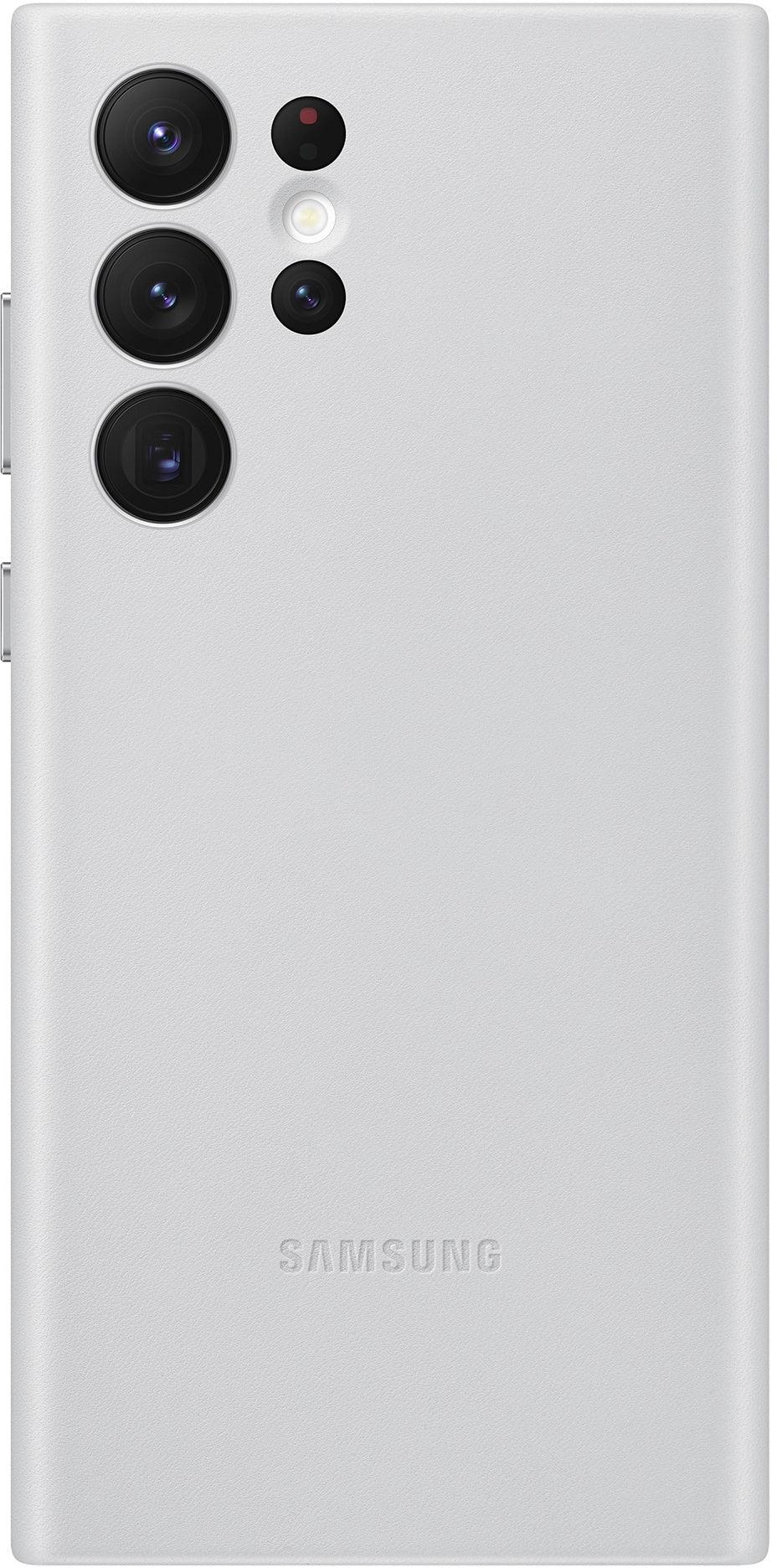 Samsung Leather Cover Galaxy S22 Ultra 5G Light Grey - Essentify