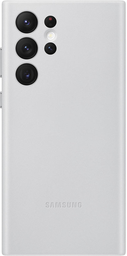 Samsung Leather Cover Galaxy S22 Ultra 5G Light Grey - Essentify