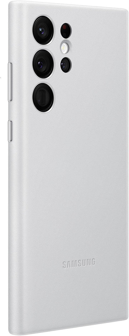 Samsung Leather Cover Galaxy S22 Ultra 5G Light Grey - Essentify