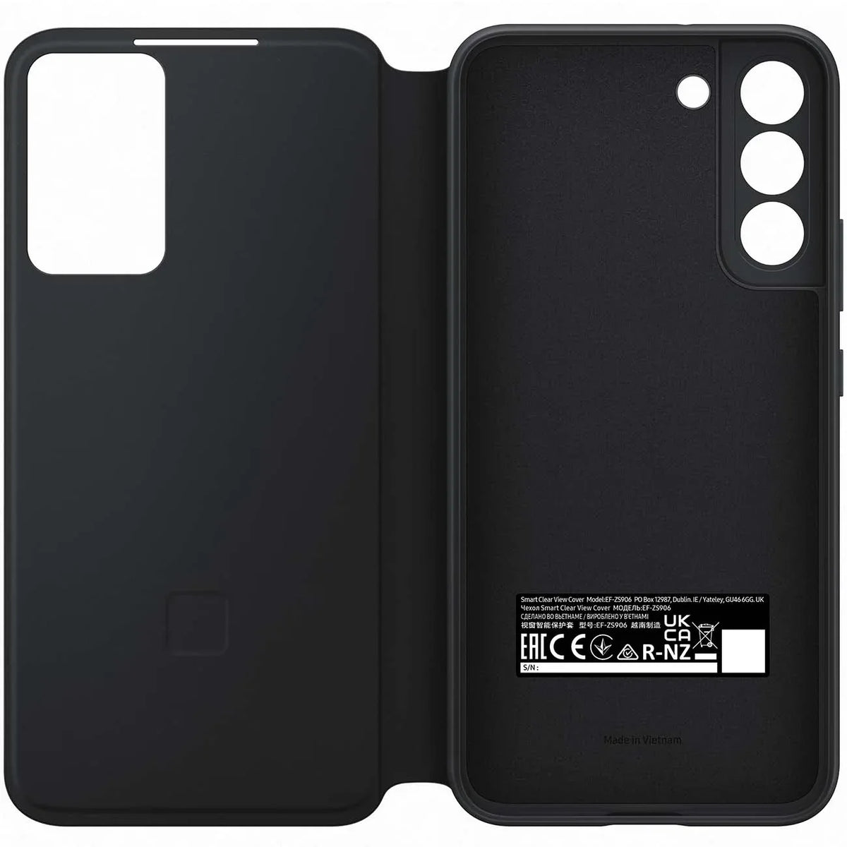 Samsung Smart Clear View Cover Galaxy S22+ 5G Black - Essentify