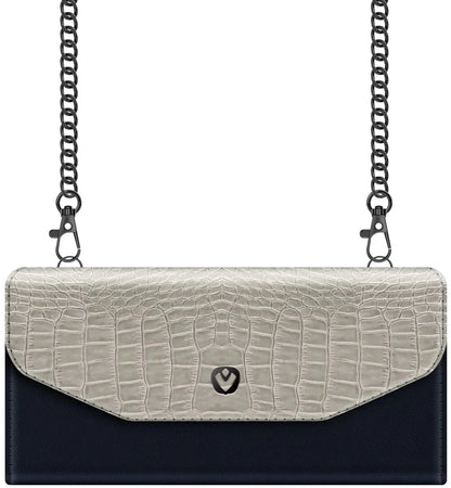 Valenta Clutch Croco Case Snap Universal Large Black - Essentify