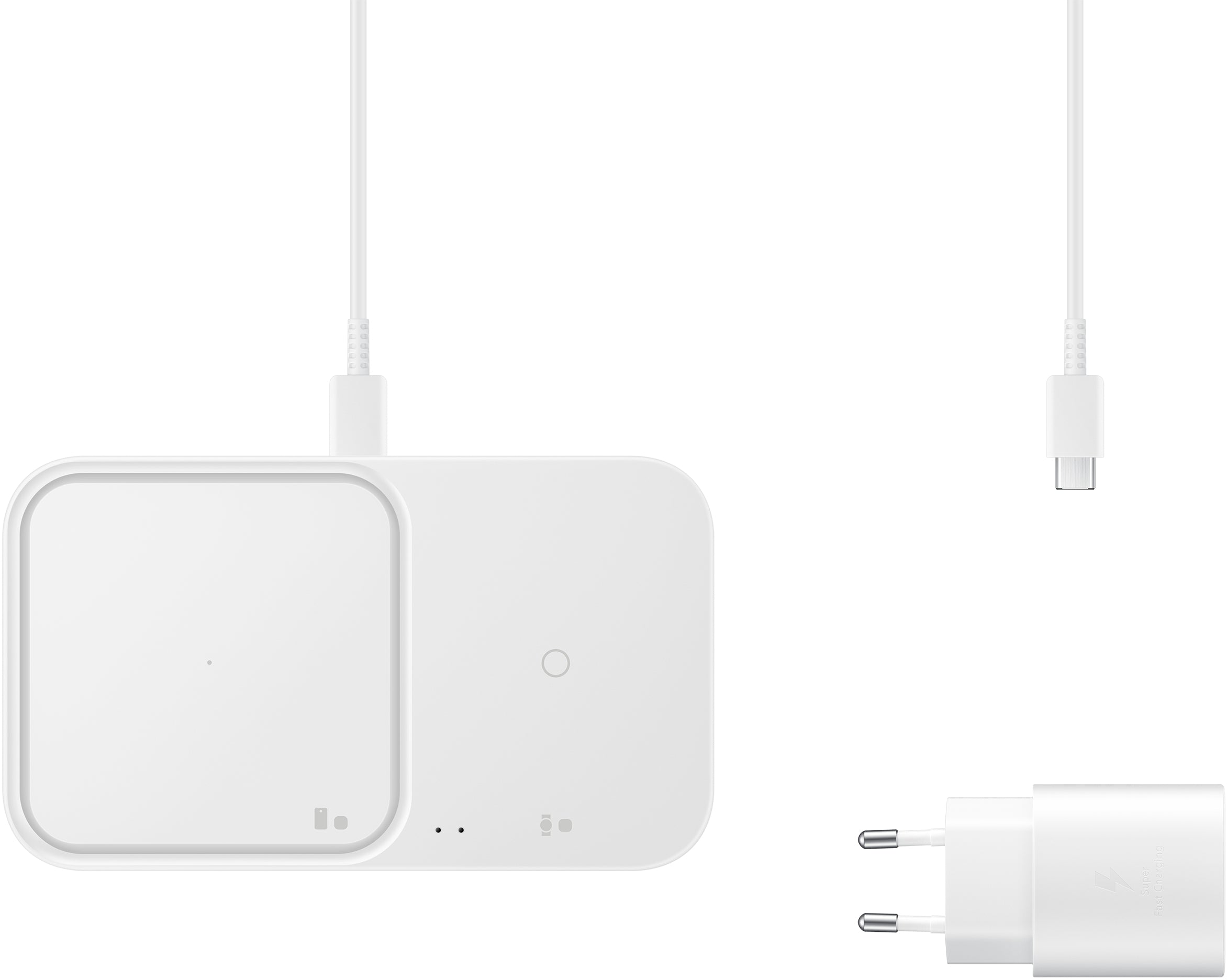 Samsung Ep-P5400Twegeu Samsung Wireless Qi Duo Charger Pad 15W + Fast Travel Charger 25W White
