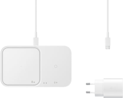 Samsung Ep-P5400Twegeu Samsung Wireless Qi Duo Charger Pad 15W + Fast Travel Charger 25W White