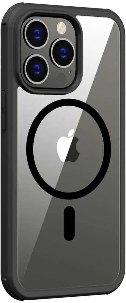 Valenta Tempered Glass Full Cover Magsafe Bumper Case Apple Iphone 14 Pro Max Black - Essentify