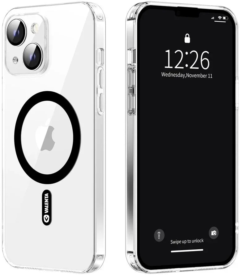 Valenta Tempered Glass Back Cover Magsafe Case Apple Iphone 14 Plus Clear - Essentify