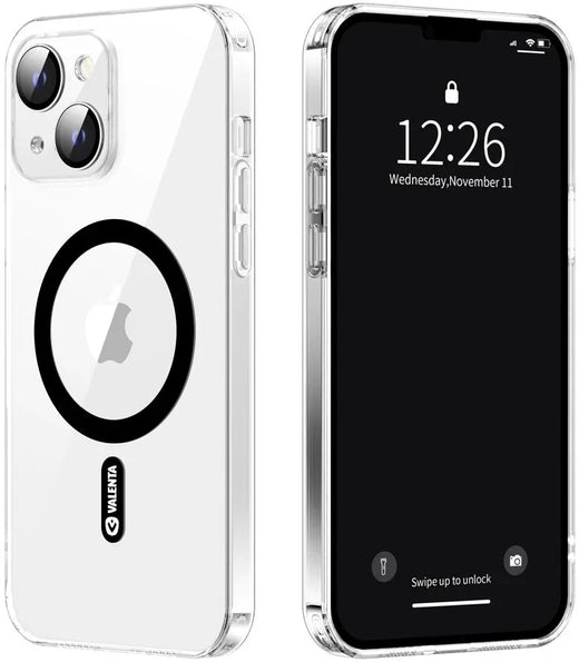Valenta Tempered Glass Back Cover Magsafe Case Apple Iphone 14 Plus Clear - Essentify