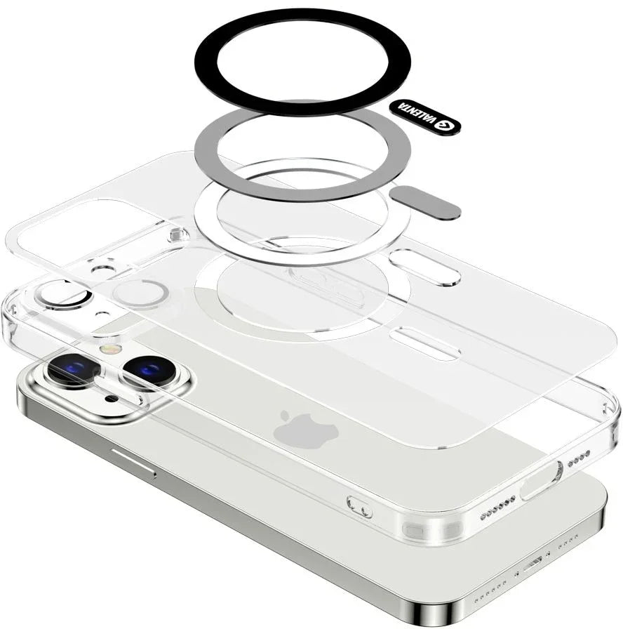 Valenta Tempered Glass Back Cover Magsafe Case Apple Iphone 14 Plus Clear - Essentify