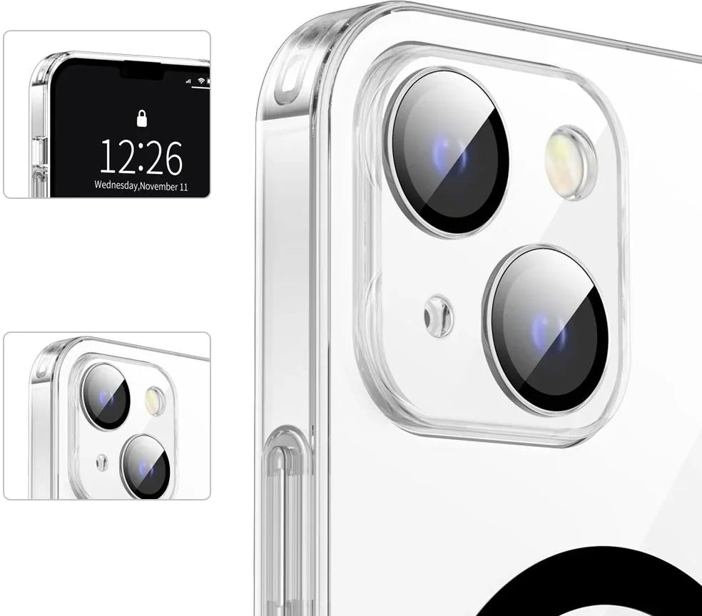 Valenta Tempered Glass Back Cover Magsafe Case Apple Iphone 14 Plus Clear - Essentify