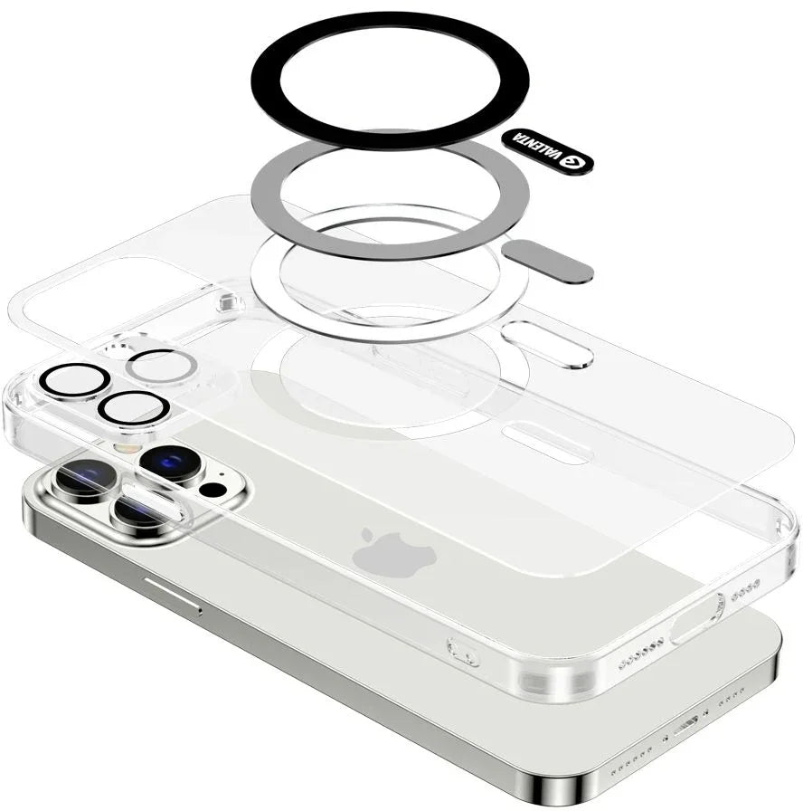 Valenta Tempered Glass Back Cover Magsafe Case Apple Iphone 14 Pro Max Clear - Essentify