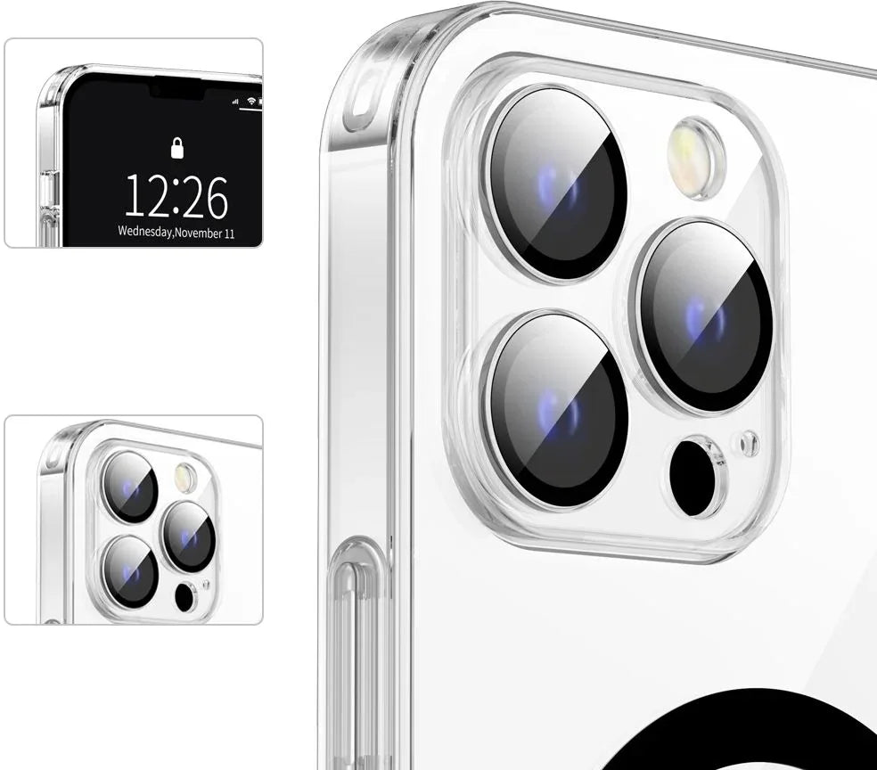 Valenta Tempered Glass Back Cover Magsafe Case Apple Iphone 14 Pro Max Clear - Essentify