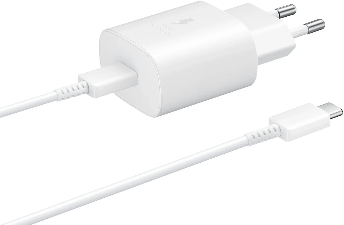 Samsung Super Fast Pd Wall Charger Usb-C Incl. Usb-C Cable 25W White - Essentify