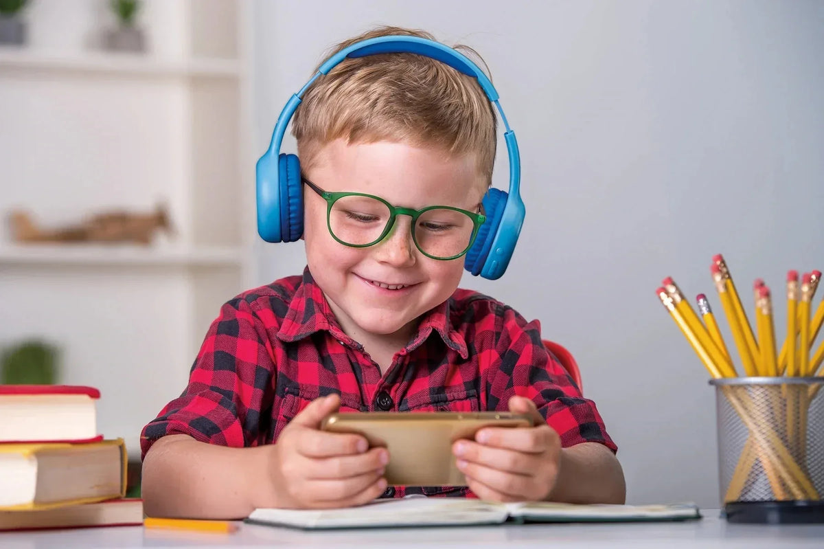 Lenco On-Ear Stereo Bluetooth Headset For Kids Blue - Essentify