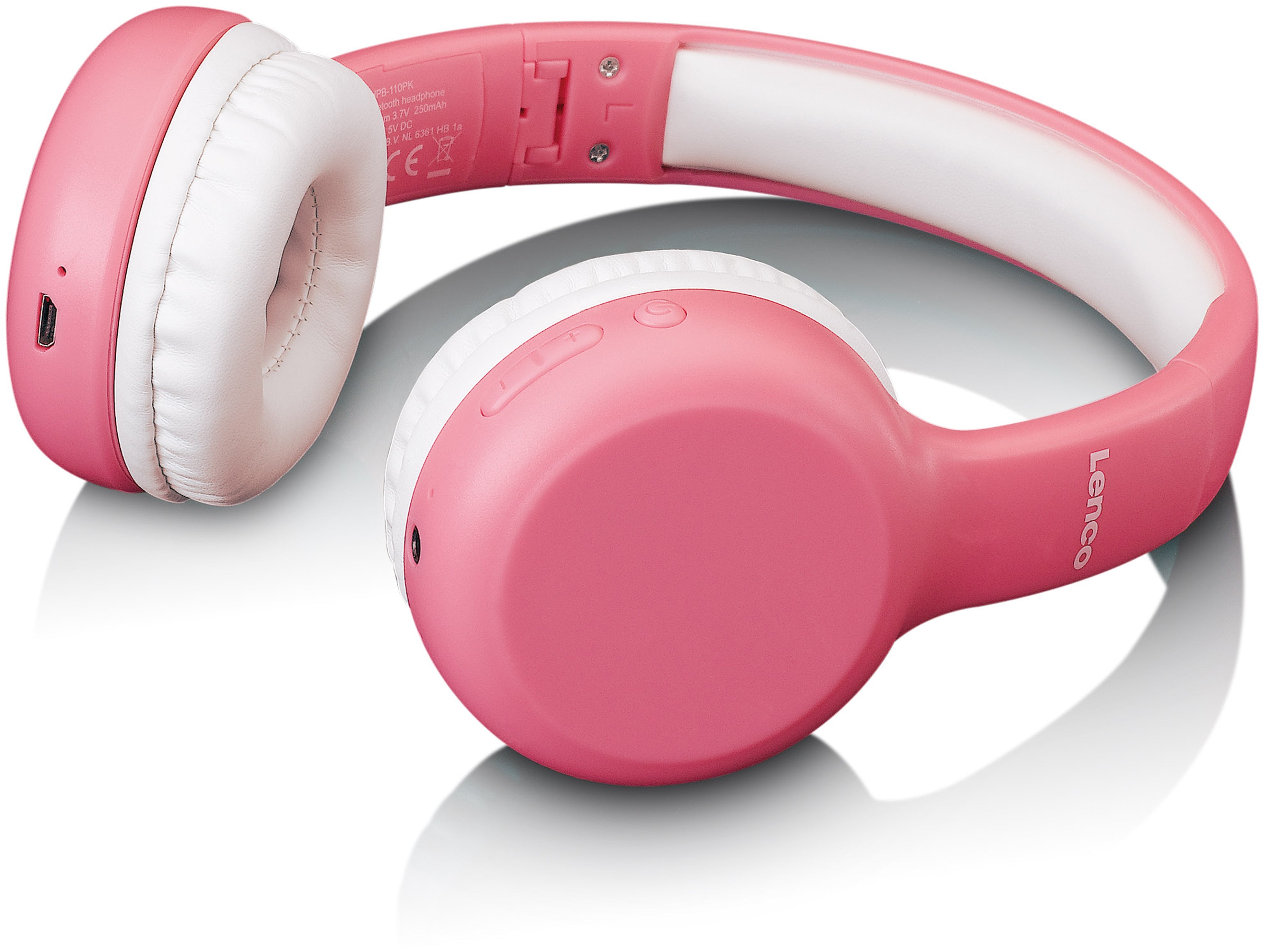 Lenco Hpb-110Pk Lenco On-Ear Stereo Bluetooth Headset For Kids Pink