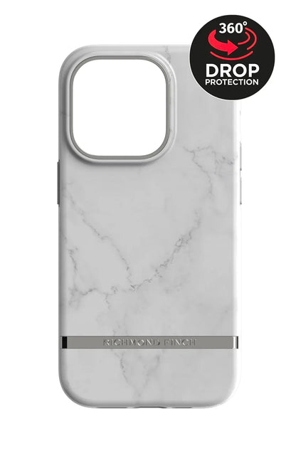 Richmond & Finch Freedom Series One-Piece Apple Iphone 14 Pro White Marble - Essentify