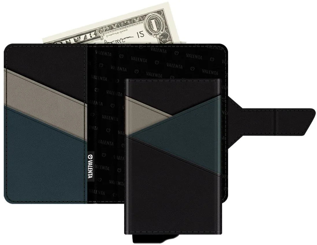 Valenta Card Case Plus Wallet Snap 2-In-1 Black - Essentify